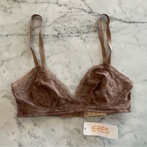 New ERES taupe floral and lace bra 32b NWT